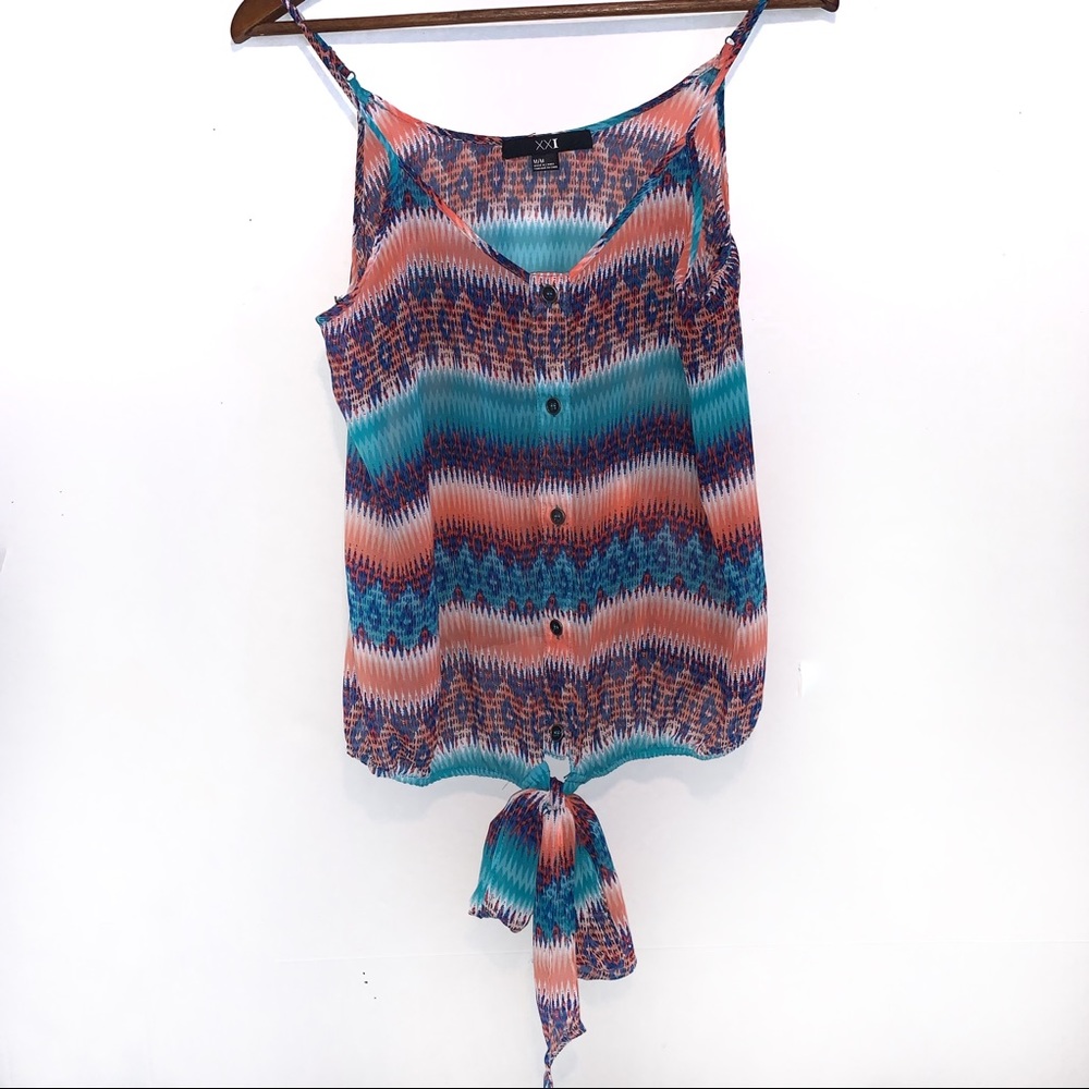 XXI sheer spaghetti strap multicolor tank